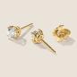 Preview: Luxus Diamant Ohrstecker Paar 750 Gelbgold Brillanten 0,70 ct G/VS