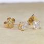 Preview: Diamant Ohrstecker 750 Gold - Gelbgold, 4 Krappen, 0,60 ct - 2 Brillanten IF/F - Luxus Ohrschmuck Damen