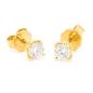 Preview: Diamant Ohrstecker 750 Gold - Gelbgold, 4 Krappen, 0,60 ct - 2 Brillanten IF/F - Luxus Ohrschmuck Damen