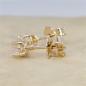 Preview: Diamant Ohrstecker 750 Gold - Gelbgold, 4 Krappen, 0,60 ct - 2 Brillanten IF/F - Luxus Ohrschmuck Damen