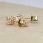 Preview: Luxus Diamant Ohrstecker 750 Gold (IF/F) - Gelbgold, 4 Krappen, 1,05 ct - lupenrein, echter Brillantschmuck