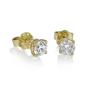 Preview: Luxus Diamant Ohrstecker 750 Gold (IF/F) - Gelbgold, 4 Krappen, 1,05 ct - lupenrein, echter Brillantschmuck