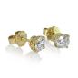 Preview: Luxus Diamant Ohrstecker 750 Gold (IF/F) - Gelbgold, 4 Krappen, 1,05 ct - lupenrein, echter Brillantschmuck