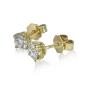 Preview: Luxus Diamant Ohrstecker 750 Gold (IF/F) - Gelbgold, 4 Krappen, 1,05 ct - lupenrein, echter Brillantschmuck