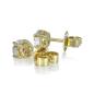 Preview: Luxus Diamant Ohrstecker 750 Gold (IF/F) - Gelbgold, 4 Krappen, 1,05 ct - lupenrein, echter Brillantschmuck