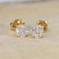 Preview: Luxus Diamant Ohrstecker 750 Gold (IF/F) - Gelbgold, 4 Krappen, 1,05 ct - lupenrein, echter Brillantschmuck