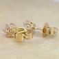 Preview: Diamant Ohrstecker 750 Gold - Gelbgold, 6 Krappen, 0,70 ct - 2 Brillanten IF/F - Luxus Ohrschmuck Damen