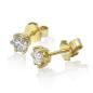 Preview: Diamant Ohrstecker 750 Gold - Gelbgold, 6 Krappen, 0,80 ct - 2 Brillanten IF/F - Luxus Ohrschmuck Damen