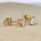 Preview: Diamant Ohrstecker 750 Gold - Gelbgold, 6 Krappen, 0,80 ct - 2 Brillanten IF/F - Luxus Ohrschmuck Damen