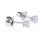 Preview: Diamant Ohrstecker 750 Gold - Weißgold, 3 Krappen, 0,42 ct - 2 Brillanten IF/F - Luxus Ohrschmuck Damen