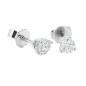Preview: Luxus Diamant Ohrstecker 750 Gold (IF/F) - Weißgold, 3 Krappen, 0,51 ct - lupenrein, echter Brillantschmuck