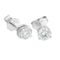 Preview: Luxus Diamant Ohrstecker 750 Gold (IF/F) - Weißgold, 3 Krappen, 0,70 ct - lupenrein, echter Brillantschmuck