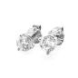 Preview: Luxus Diamant Ohrstecker 750 Gold (IF/F) - Weißgold, 3 Krappen, 1,02 ct - lupenrein, echter Brillantschmuck
