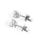 Preview: Luxus Diamant Ohrstecker 750 Gold (IF/F) - Weißgold, 3 Krappen, 1,02 ct - lupenrein, echter Brillantschmuck