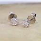 Preview: Brillant Diamant Ohrstecker Paar 750/- Weißgold 18 Karat Gold 0,50 Karat G/VS