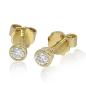 Preview: Diamant Ohrstecker 750 Gold - Gelbgold, Zarge - 2 Brillanten IF/F - Luxus Ohrschmuck Damen