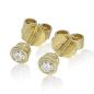 Preview: Diamant Ohrstecker 750 Gold - Gelbgold, Zarge, 0,30 ct - 2 Brillanten IF/F - Luxus Ohrschmuck Damen