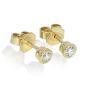 Preview: Diamant Ohrstecker 750 Gold - Gelbgold, Zarge, 0,30 ct - 2 Brillanten IF/F - Luxus Ohrschmuck Damen
