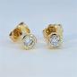 Preview: Diamant Ohrstecker 750 Gold - Gelbgold, Zarge, 0,44 ct - 2 Brillanten IF/F - Luxus Ohrschmuck Damen