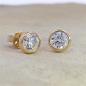 Preview: Diamant Ohrstecker 750 Gold - Gelbgold, Zarge, 1,61 ct - 2 Brillanten IF/F - Luxus Ohrschmuck Damen