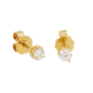 Preview: Luxus Diamant Ohrstecker 750 Gold (IF/F) - Gelbgold, 3 Krappen, 0,40 ct - lupenrein, echter Brillantschmuck