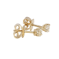 Preview: Luxus Diamant Ohrstecker 750 Gold (IF/F) - Gelbgold, 3 Krappen, 0,40 ct - lupenrein, echter Brillantschmuck