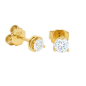 Preview: Diamant Ohrstecker 750 Gold - Gelbgold, 3 Krappen, 0,60 ct - 2 Brillanten IF/F - Luxus Ohrschmuck Damen