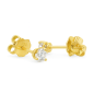 Preview: Diamant Ohrstecker 750 Gold - Gelbgold, 3 Krappen, 0,60 ct - 2 Brillanten IF/F - Luxus Ohrschmuck Damen