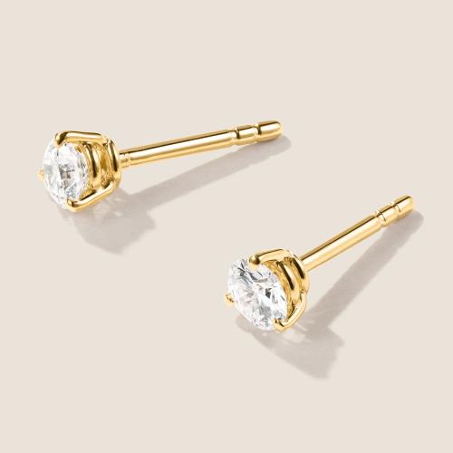 Preview: Luxus Diamant Ohrstecker Paar 750 Gelbgold Brillanten 0,40 ct G/VS