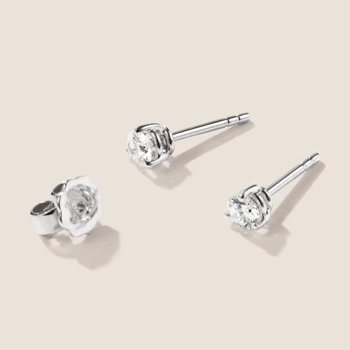 Luxus Diamant Ohrstecker Paar 750 Weißgold Brillanten 0,42 ct G/VS