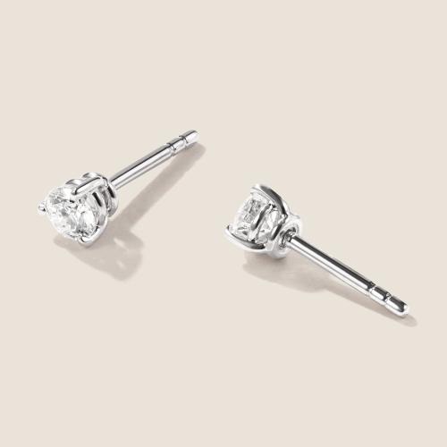 Preview: Luxus Diamant Ohrstecker Paar 750 Weißgold Brillanten 0,42 ct G/VS