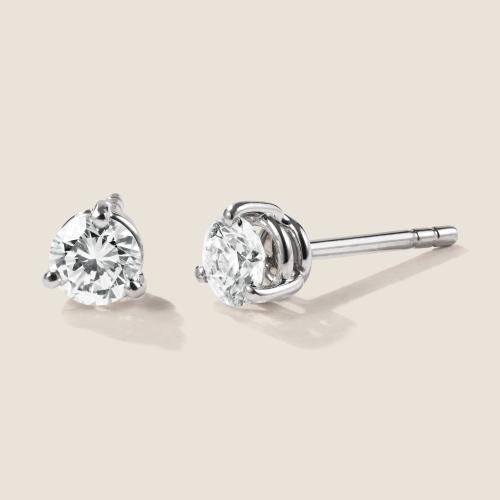 Preview: Luxus Diamant Ohrstecker Paar 750 Weißgold Brillanten 0,60 ct G/VS