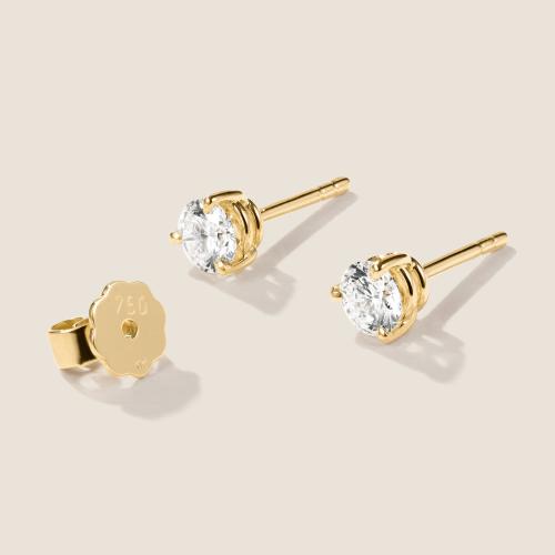 Luxus Diamant Ohrstecker Paar 750 Gelbgold Brillanten 0,70 ct G/VS