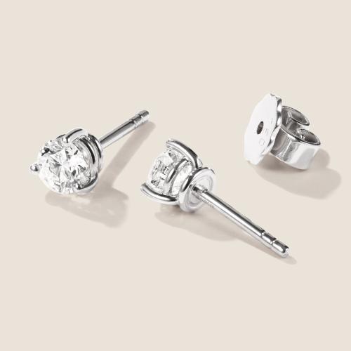 Preview: Luxus Diamant Ohrstecker Paar 750 Weißgold Brillanten 0,70 ct G/VS