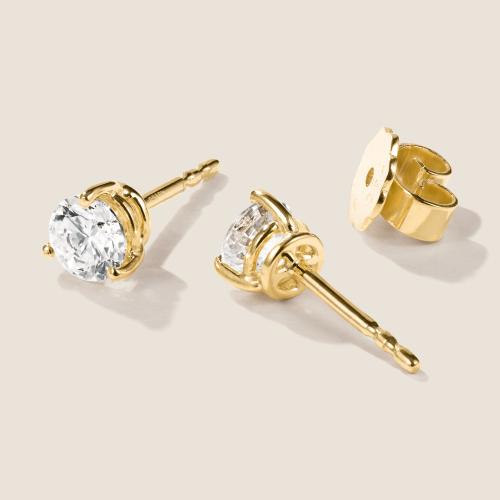 Preview: Luxus Diamant Ohrstecker Paar 750 Gelbgold Brillanten 0,80 ct G/VS