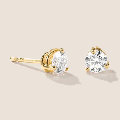 Preview: Luxus Diamant Ohrstecker Paar 750 Gelbgold Brillanten 0,80 ct G/VS