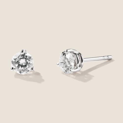 Preview: Luxus Diamant Ohrstecker Paar 750 Weißgold Brillanten 1,02 ct G/VS