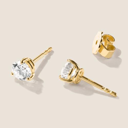 Luxus Diamant Ohrstecker Paar 750 Gelbgold Brillanten 1,02 ct G/VS