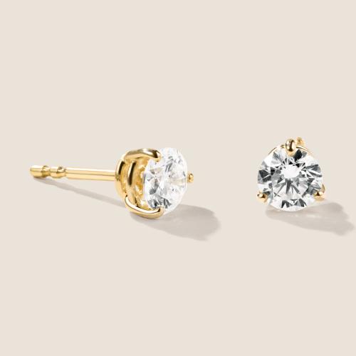 Preview: Luxus Diamant Ohrstecker Paar 750 Gelbgold Brillanten 1,02 ct G/VS