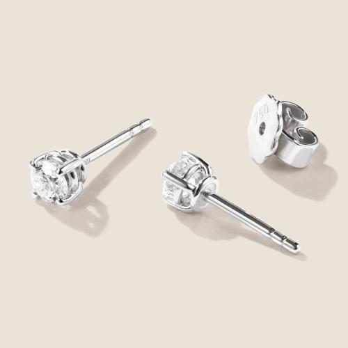 Preview: Luxus Diamant Ohrstecker Paar 750 Weißgold Brillanten 0,40 ct G/VS