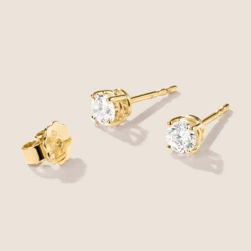 Luxus Diamant Ohrstecker Paar 750 Gelbgold Brillanten 0,60 ct G/VS