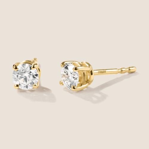 Preview: Luxus Diamant Ohrstecker Paar 750 Gelbgold Brillanten 0,60 ct G/VS