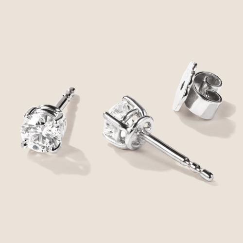 Luxus Diamant Ohrstecker Paar 750 Weißgold Brillanten 0,60 ct G/VS