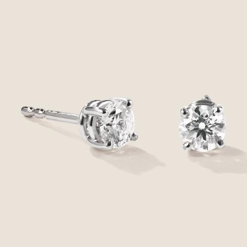 Preview: Luxus Diamant Ohrstecker Paar 750 Weißgold Brillanten 0,60 ct G/VS
