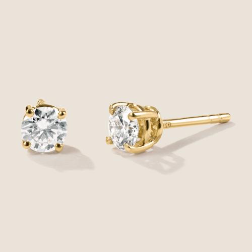 Preview: Luxus Diamant Ohrstecker Paar 750 Gelbgold Brillanten 0,70 ct G/VS
