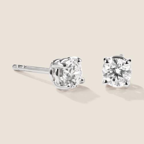 Preview: Luxus Diamant Ohrstecker Paar 750 Weißgold Brillanten 0,70 ct G/VS