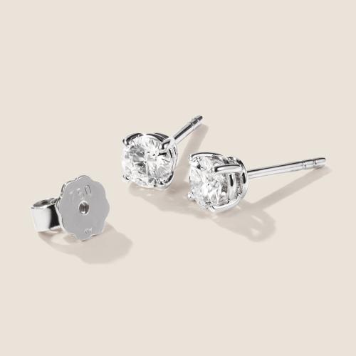 Preview: Luxus Diamant Ohrstecker Paar 750 Weißgold Brillanten 0,80 ct G/VS