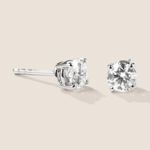 Preview: Luxus Diamant Ohrstecker Paar 750 Weißgold Brillanten 0,80 ct G/VS