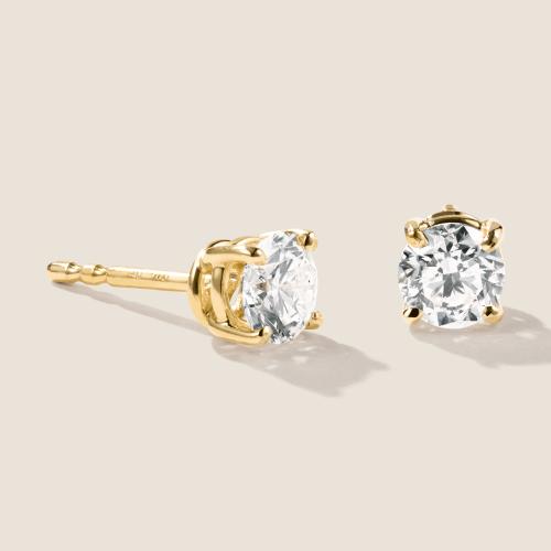 Preview: Luxus Diamant Ohrstecker Paar 750 Gelbgold Brillanten 1,05 ct G/VS