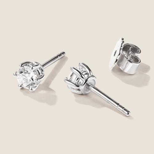 Luxus Diamant Ohrstecker Paar 750 Weißgold Brillanten 0,50 ct G/VS